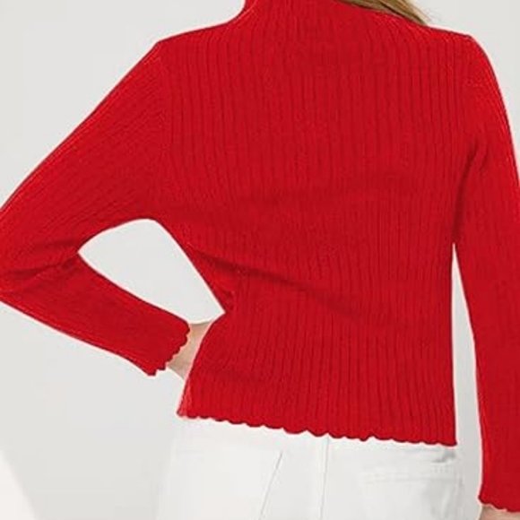 Girls Turtleneck Sweater Kids Casual Long Sleeve Knitted Slim Fit Pullover Tops - Picture 3 of 3